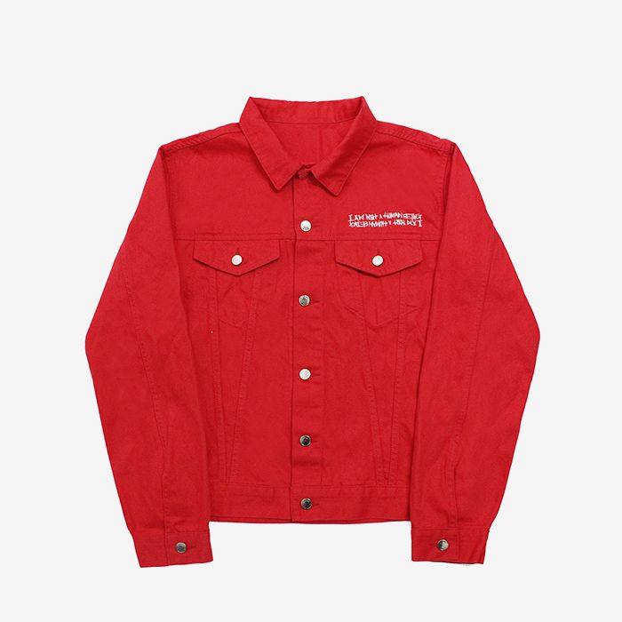 아임낫어휴먼비잉 Basic Logo Red Trucker // Red