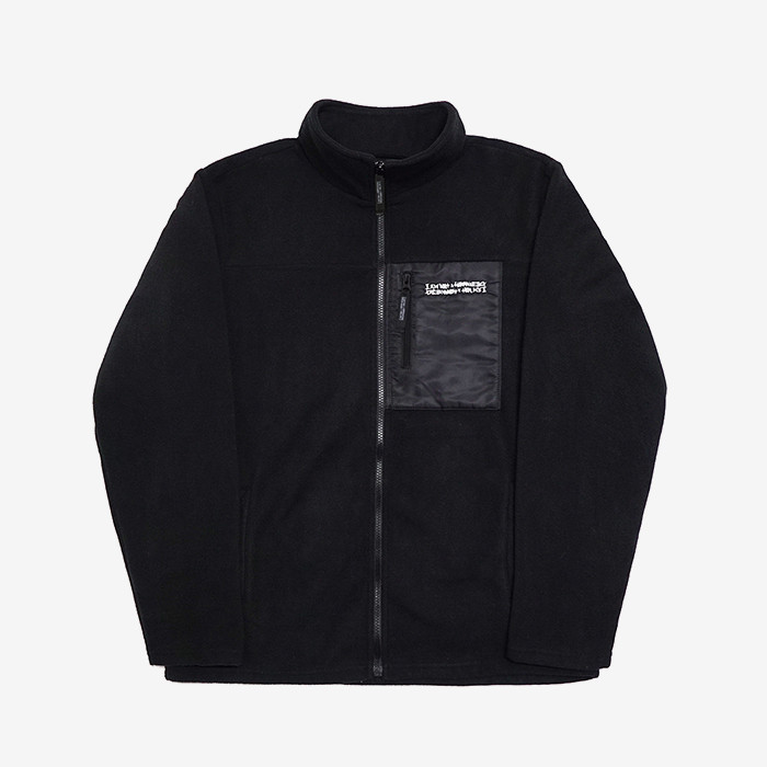 아임낫어휴먼비잉 basic logo fleece jacket // black