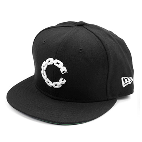 크룩스앤캐슬 men&#039;s woven fitted cap - chain c  //  black