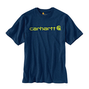 칼하트 short-sleeve logo t-shirt // Dark Cobalt Blue Heather