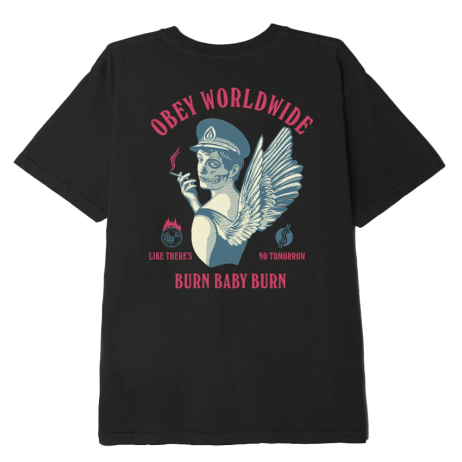 오베이 티셔츠 BURN BABY BURN CLASSIC TEES / BLACK