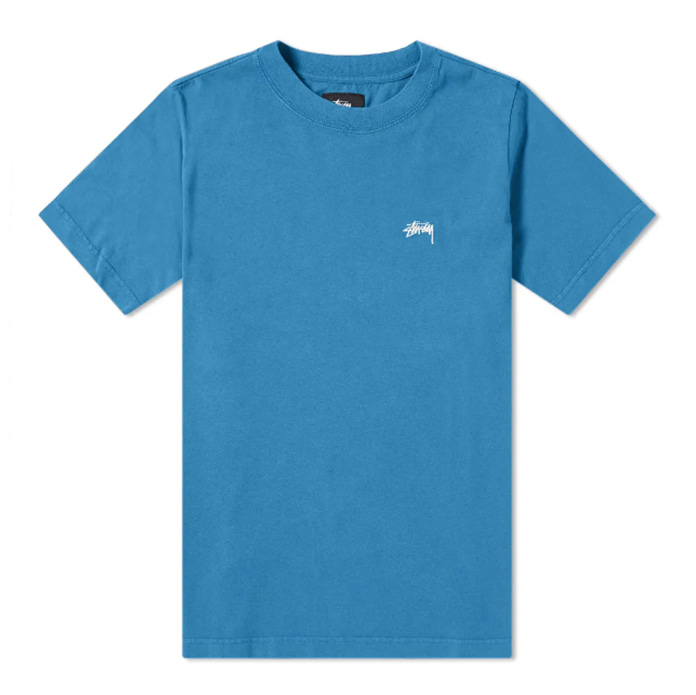 스투시 티셔츠 STOCK LOGO S/SL CREW/ BLUE