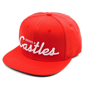 크룩스앤캐슬 men&#039;s woven snapback cap - team castles //  true red
