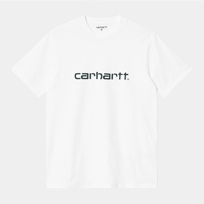 칼하트wip S/S Script T-Shirt / White/Black
