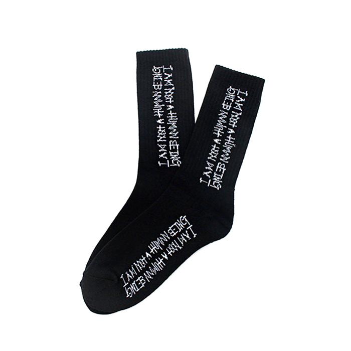 아임낫어휴먼비잉 Basic Logo Socks //   Black 