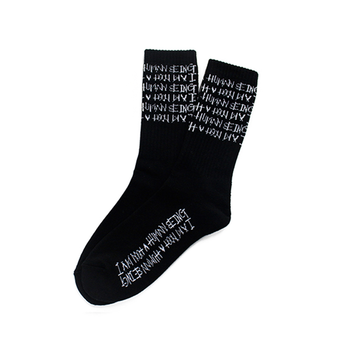 아임낫어휴먼비잉 Triple Logo Socks //  Black