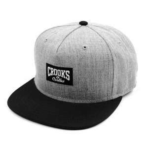 크룩스앤캐슬 men&#039;s woven snapback cap - core logo speckle  //  grey/black