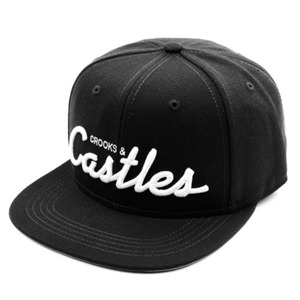크룩스앤캐슬 men&#039;s woven snapback cap - team castles   //  black